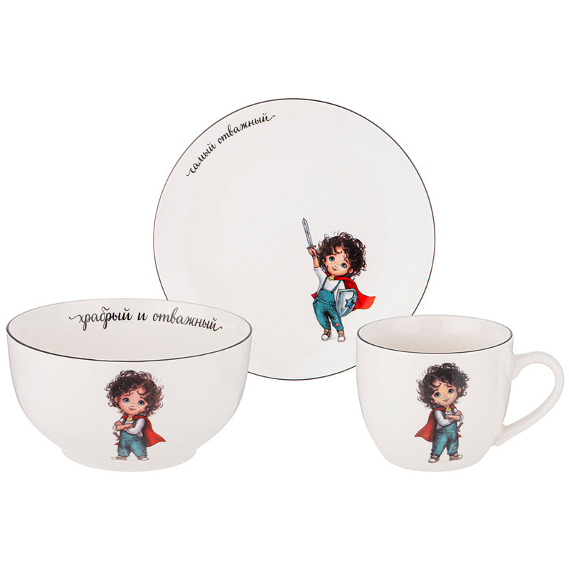 Набор детской посуды Lefard Наша Радость Самый Отважный, 3 предмета