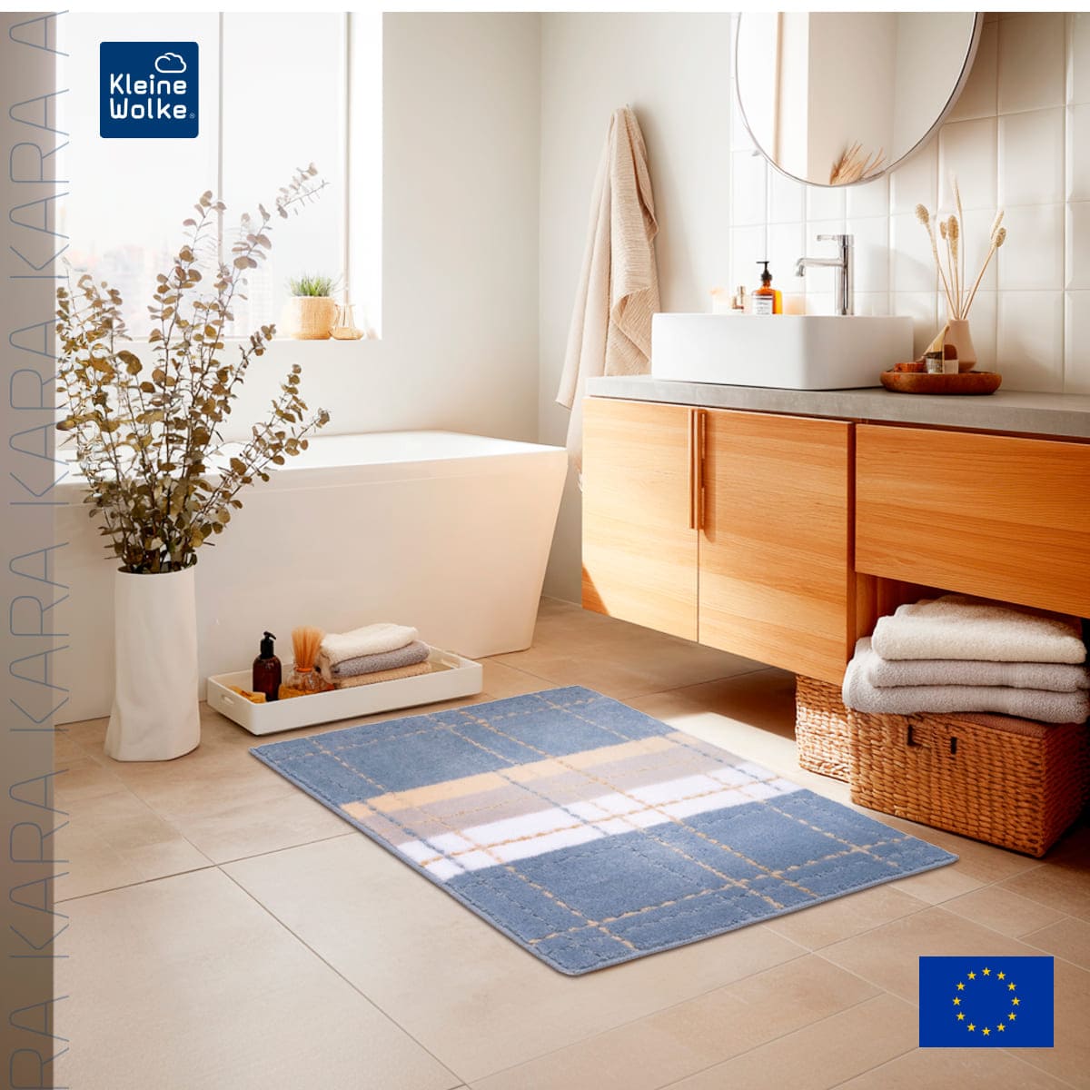 

Коврик для ванной комнаты Kleine Wolke Kara 60x90см, светло-серый