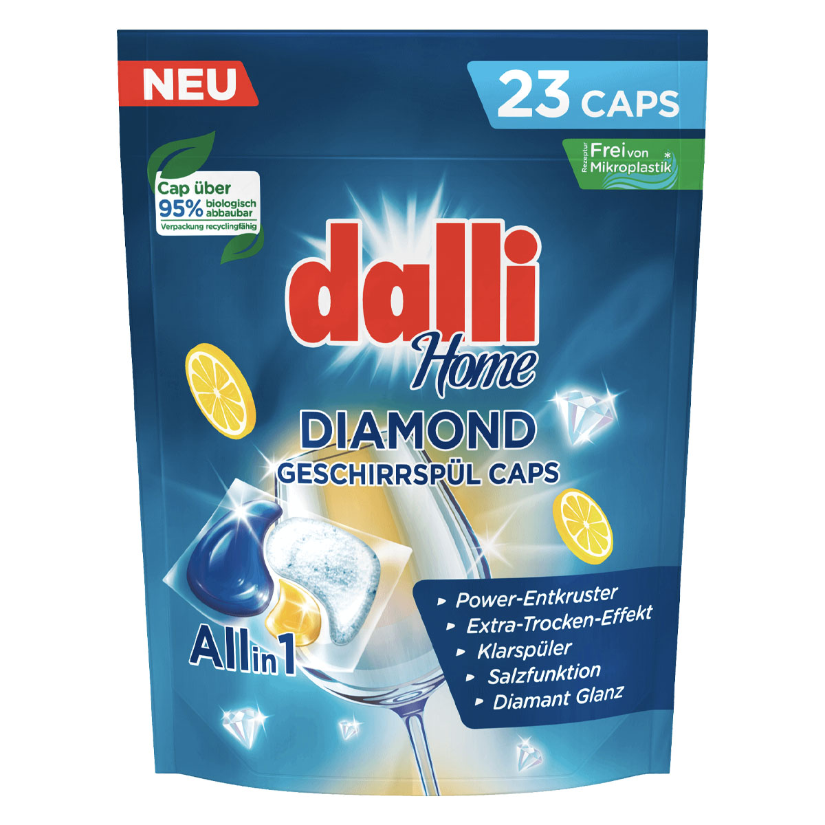 Капсулы для посудомоечных машин Dalli Home Diamond 23шт Dalli 00-00000028, цвет белый