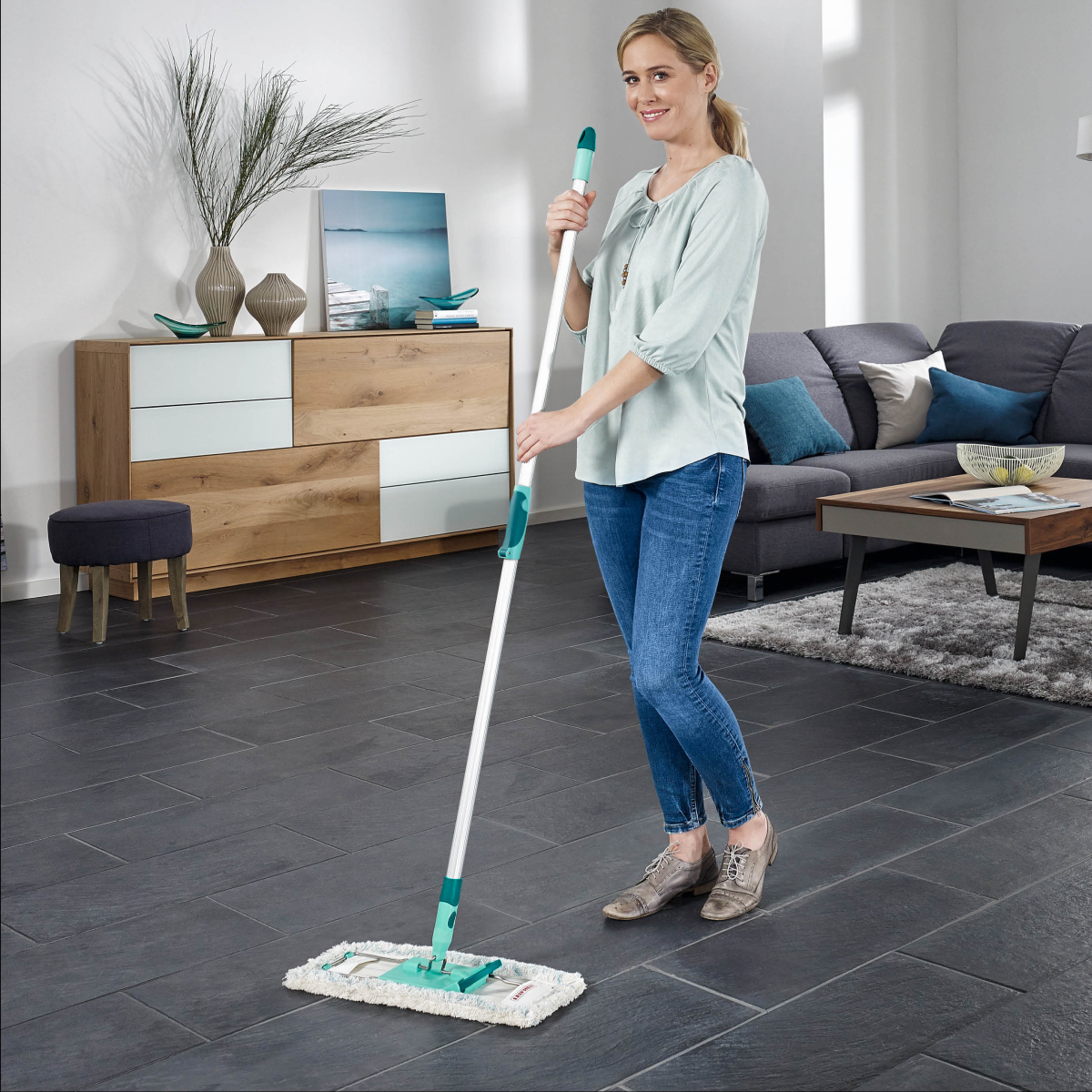 

Швабра для мытья полов Leifheit Profi XL Cotton Plus, алюминиевая