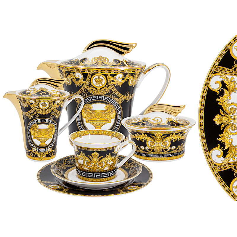 Сервиз чайный Royal Crown Монплезир 21 предмет на 6 персон Royal Crown RC9-21TS-666B, цвет золотистый