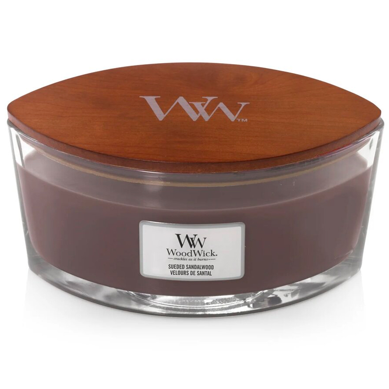 

Свеча ароматическая Woodwick Сандал и замша, 9см, Коричневый