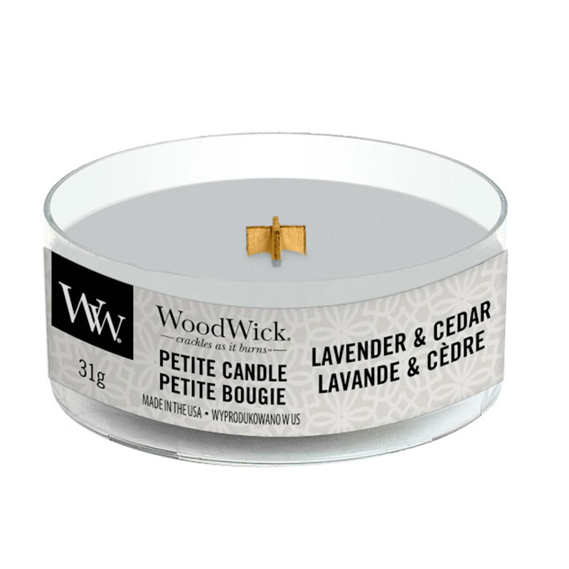

Аромасвеча Woodwick Лаванда и кедр 31гр, Серый