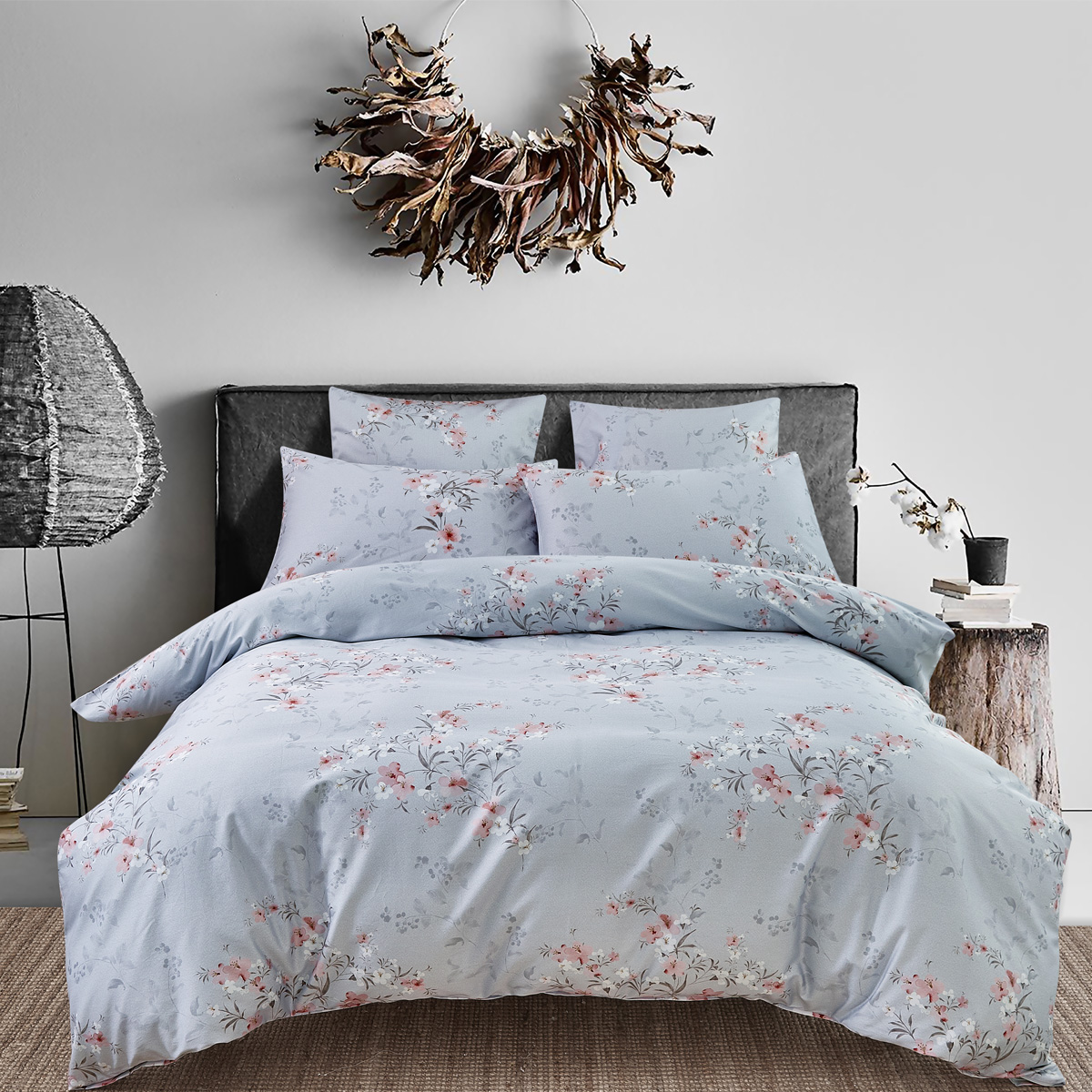 Комплект постельного белья 1,5-спальный Pappel Sakura, серый Pappel C22/150200S