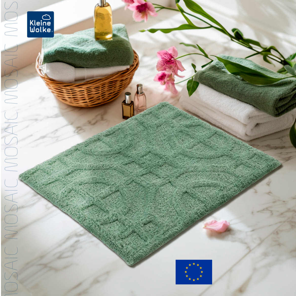 

Коврик для ванной комнаты Kleine Wolke Mosaic 50x60см, зеленый