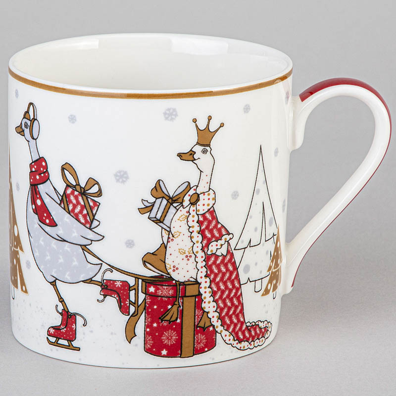 Кружка Lefard Family Christmas Гуси с подарками 425мл