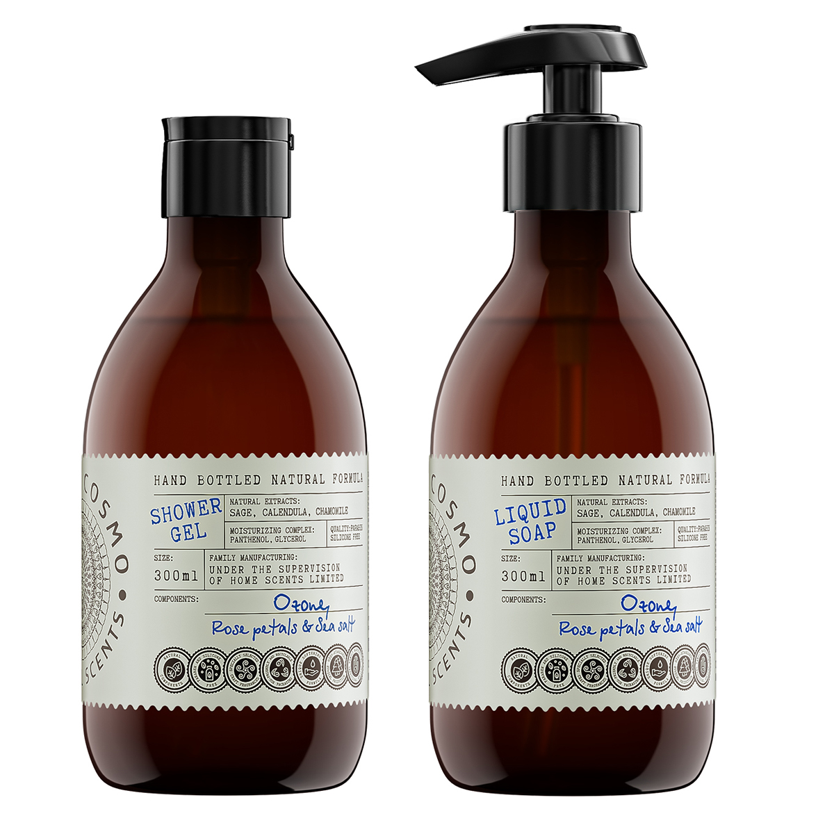 

Парфюмированный набор Eteria Cosmo гель для душа и мыло для рук Озон роза и морская соль