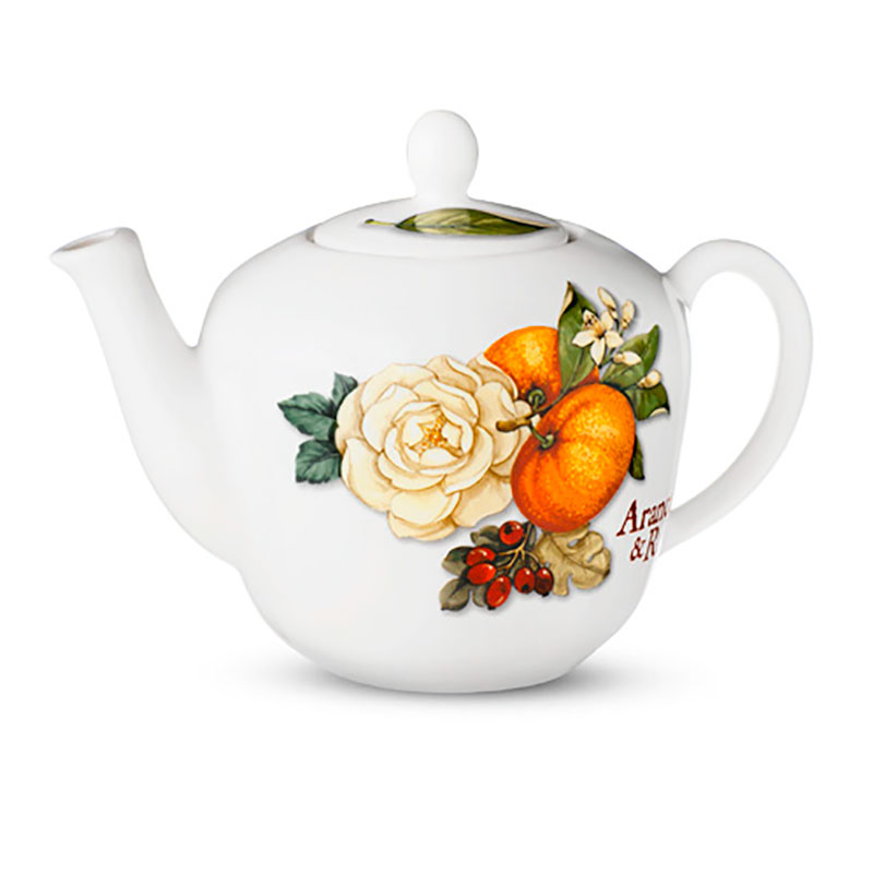 Чайник заварочный 1лNuova Cer Arance & Rose Nuova Cer 7360-AER, цвет белый
