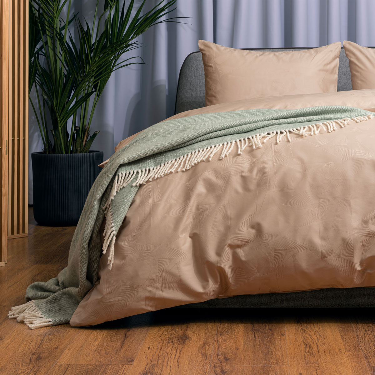 Комплект постельного белья 1,5-спальный Pappel geometric beige Pappel QQ1(13-0403TCX)/150200S, цвет бежевый QQ1(13-0403TCX)/150200S - фото 1