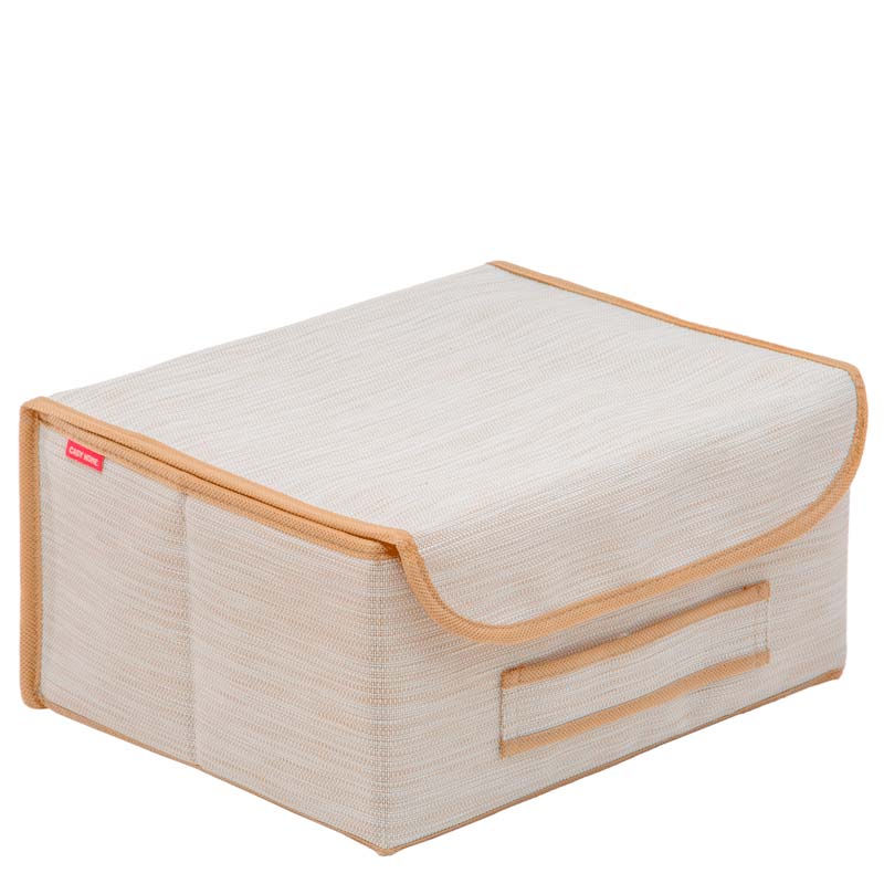 Коробка для хранения Casy Home Лен с крышкой 35x28x18см подставка для хранения сковород доляна 24×27×26 см хром