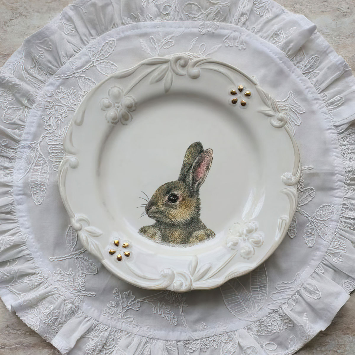 Тарелка десерная Myatashop Кролики Myatashop RC9529-21, цвет белый - фото 1