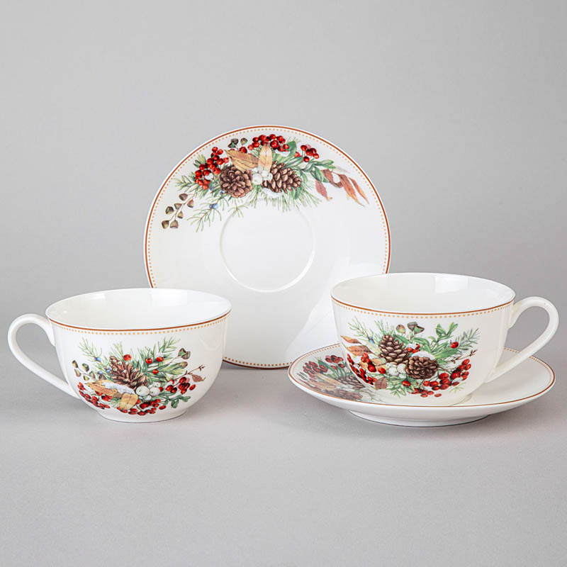 

Чайный набор Lefard Морозко Шишки и ягоды 4 предмета на 2 персоны