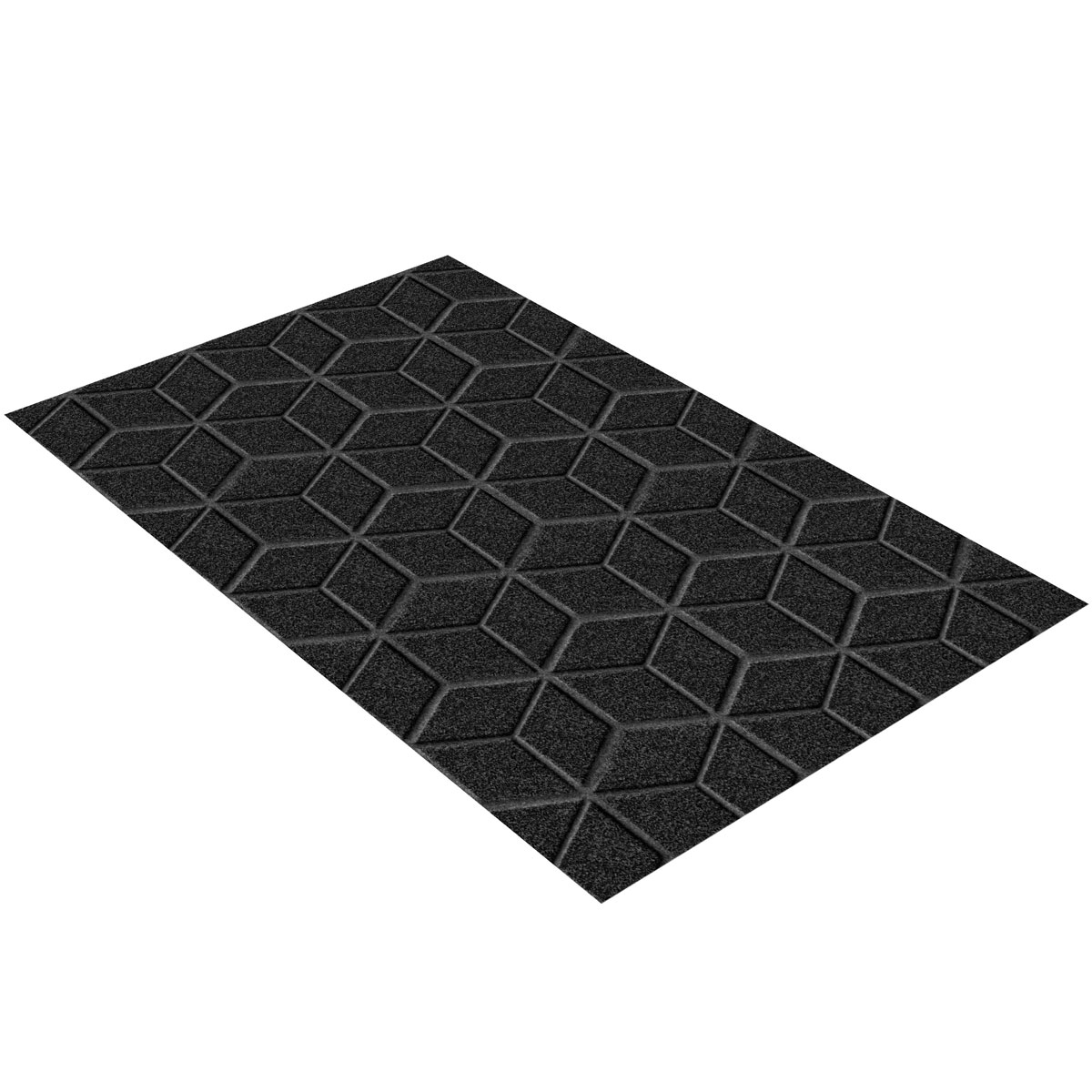 Коврик влаговпитывающий антискользящий Shahintex Практик Соты 40х60см, чёрный гранит Shahintex 846771, цвет черный - фото 3