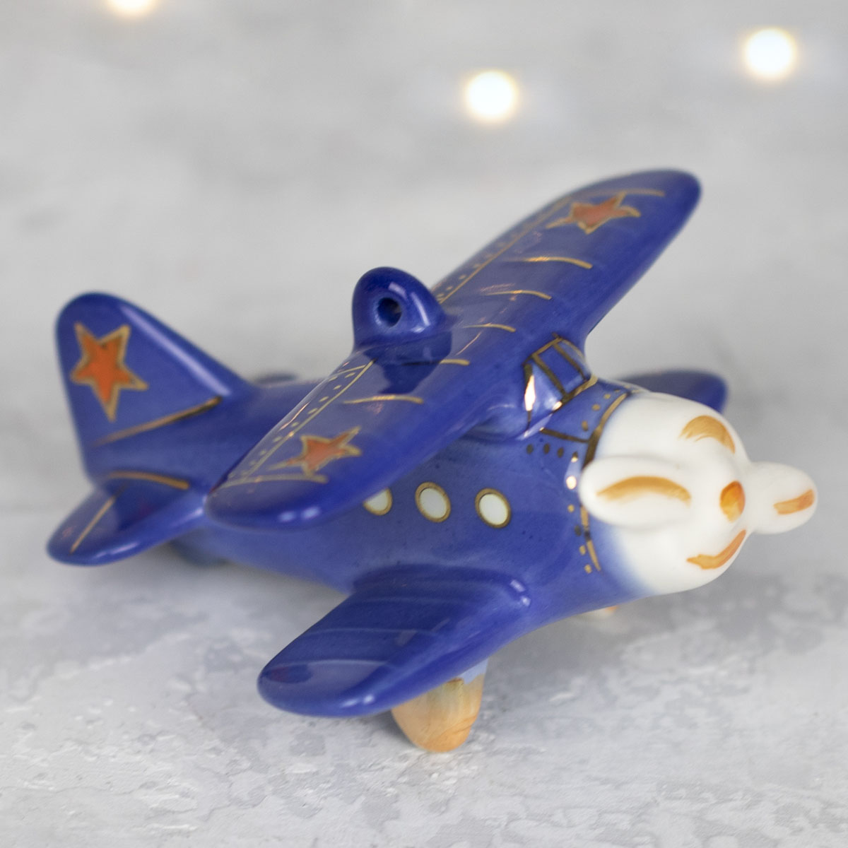 

Елочная игрушка Фарфоровая мануфактура Ретро транспорт Самолет