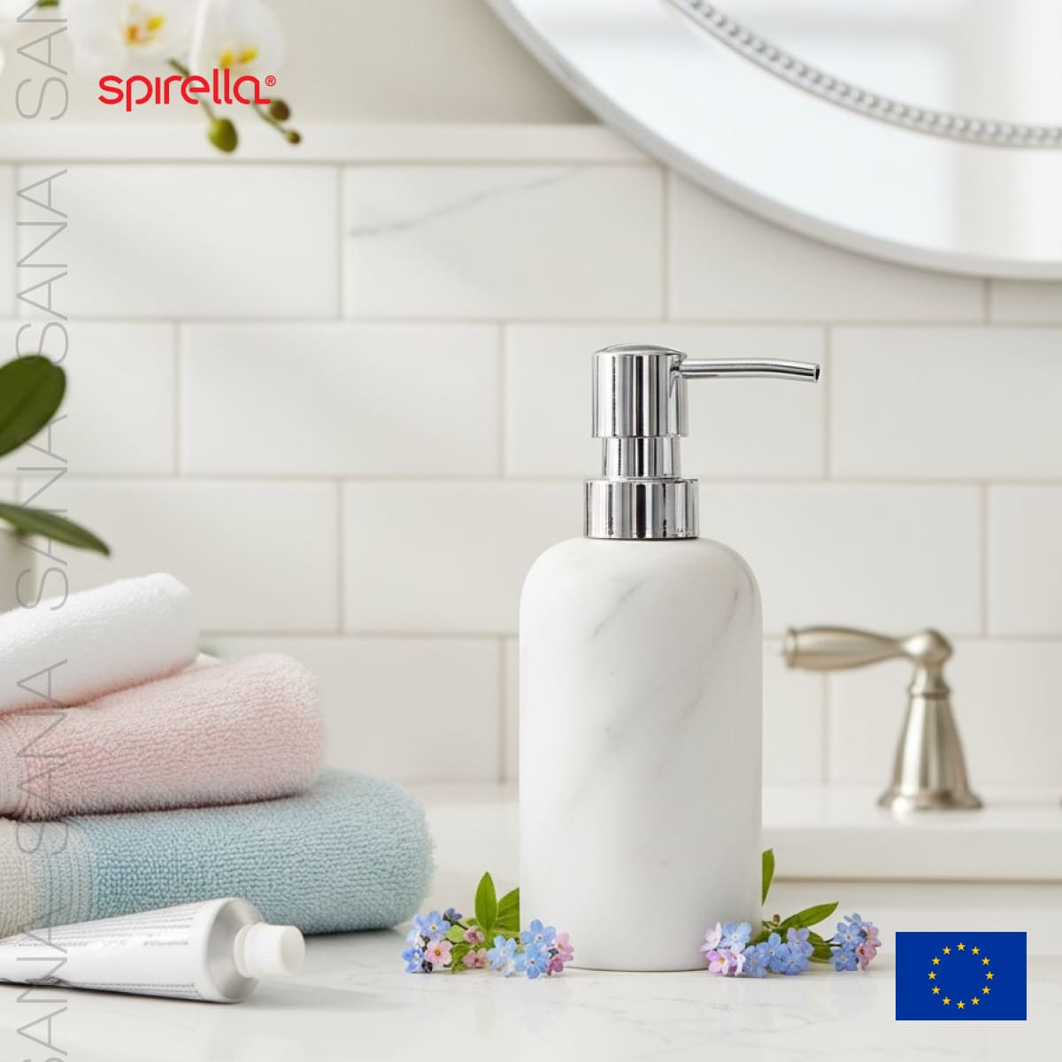 Емкость для жидкого мыла Spirella Sana цвет белый 5830₽