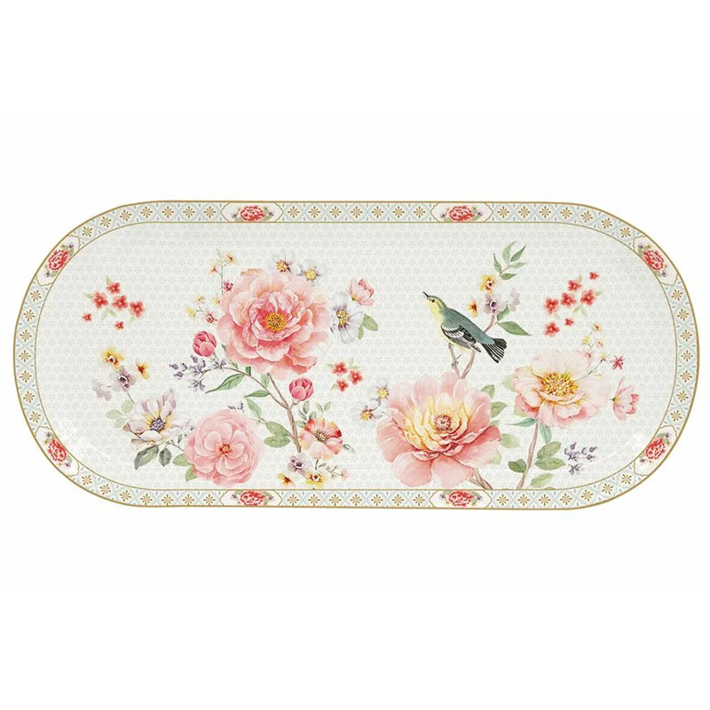 

Блюдо сервировочное Easy Life In The Garden овальное, Белый;красный