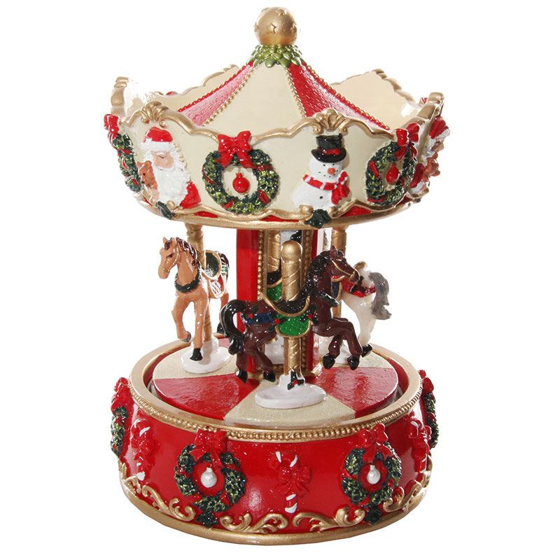 

Музыкальная карусель Shishi Music box 18см, Красный;белый;золотистый