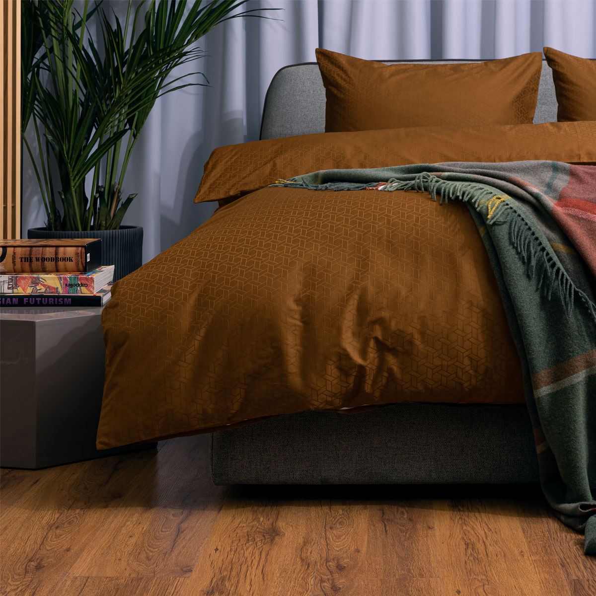 Комплект постельного белья 1,5-спальный Pappel geometric brown Pappel JJ4(18-1024TCX)/150200S, цвет коричневый JJ4(18-1024TCX)/150200S - фото 1