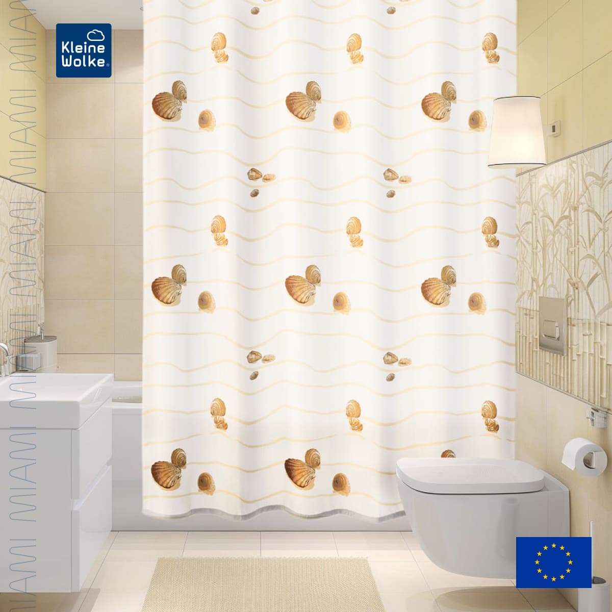 Штора для ванной комнаты Kleine Wolke Miami 180х200см 2100₽