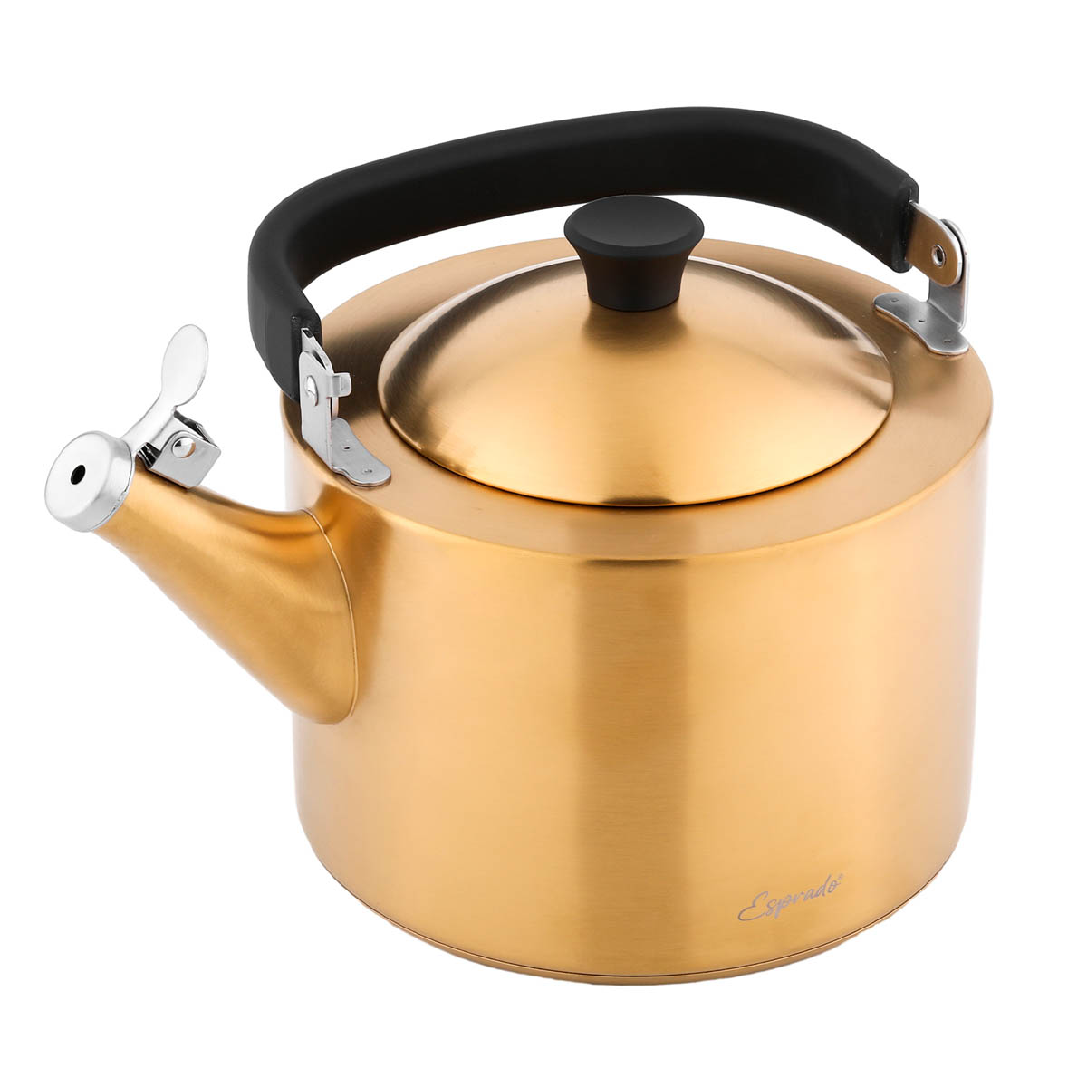 Чайник наплитный со свистком Esprado Magnifico 2,5л, матовый золотой Esprado MGN25G1E109, цвет золотистый