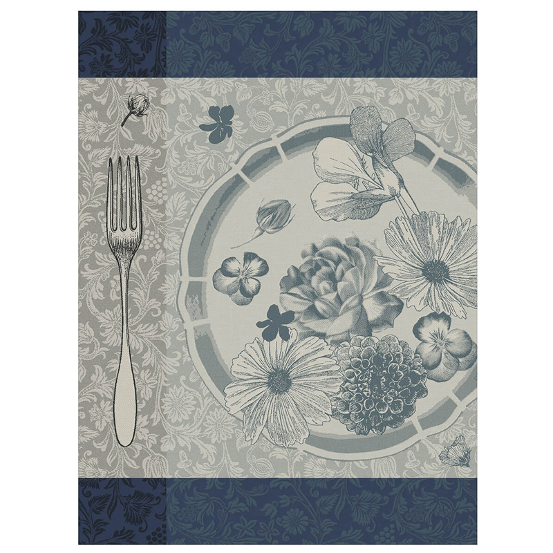 Полотенце кухонное Le Jacquard Francais Fleurs A Croquer 60x80см, цвет синий Le Jacquard Francais 26561