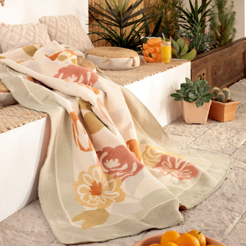 Плед Biederlack Sunset Oasis Bloom Frame 150x200см 11290₽