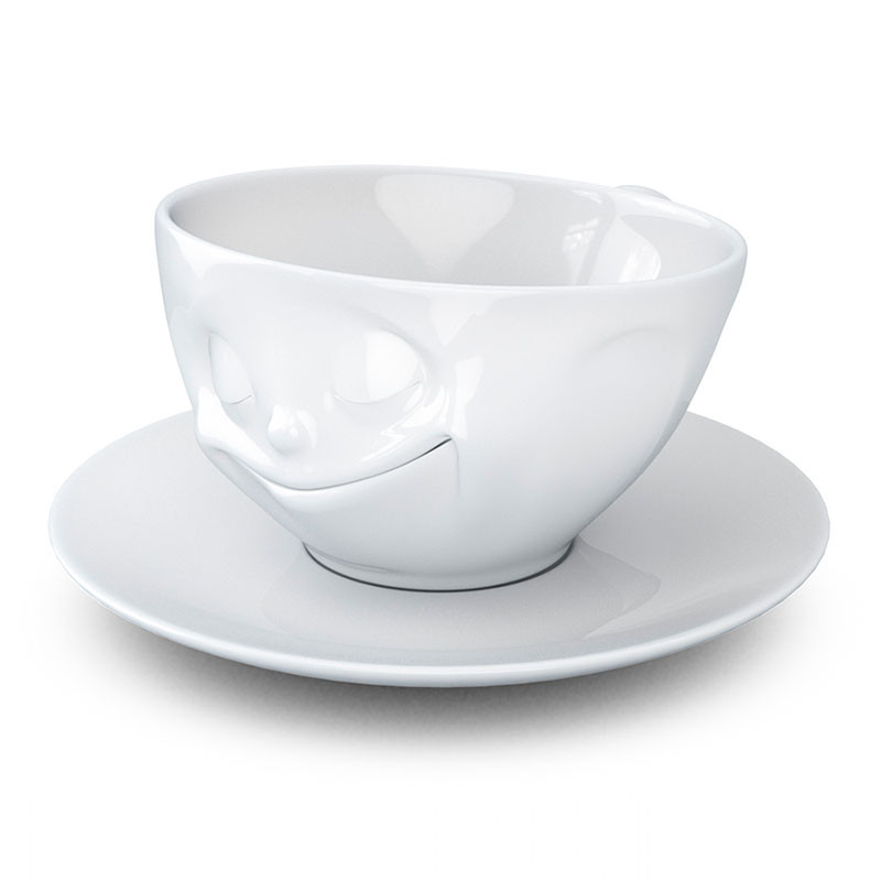 Чашка чайная с блюдцем Tassen Мимика Happy 200мл чашка для кофе латте tescoma