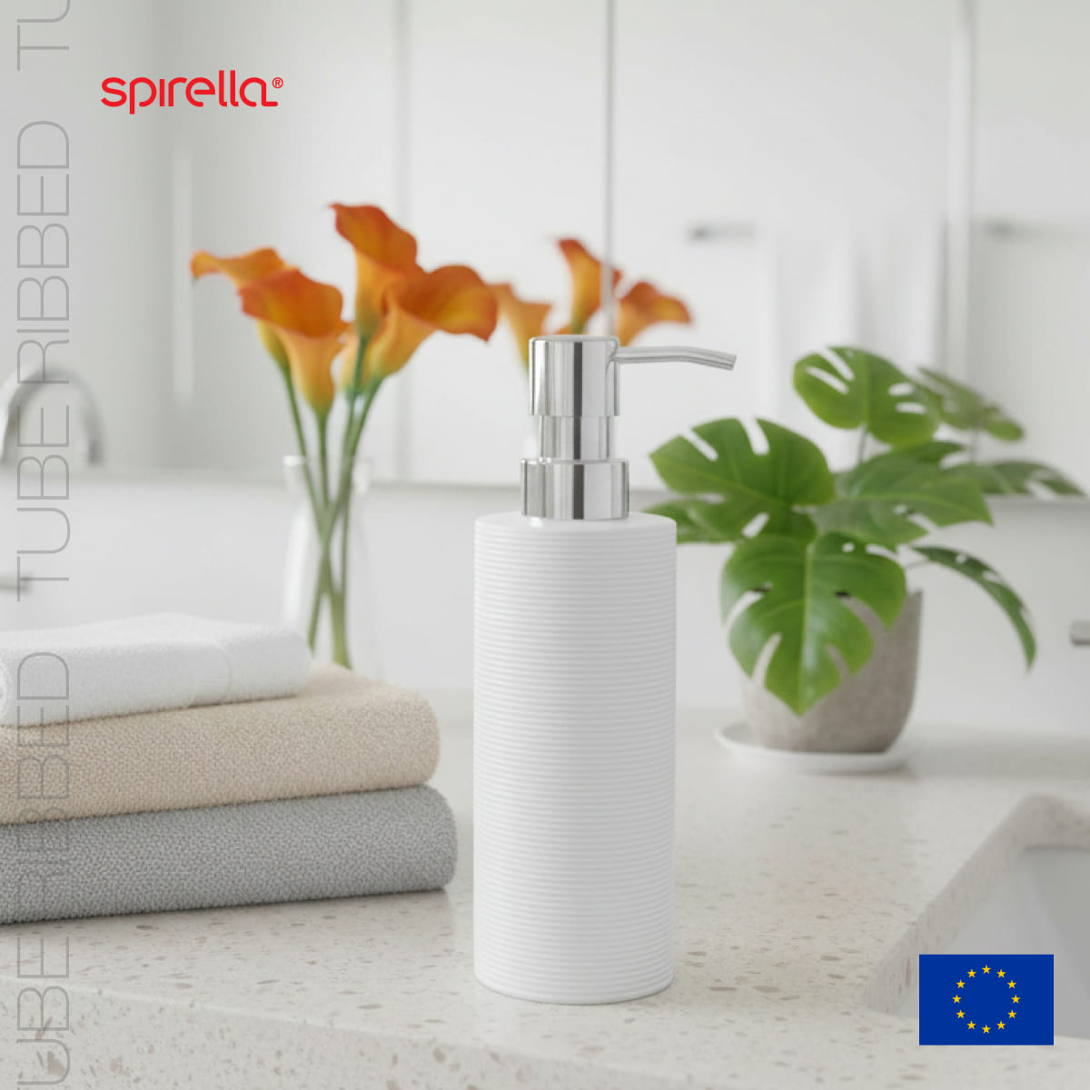 Дозатор для жидкого мыла Spirella Tube-Ribbed, белый