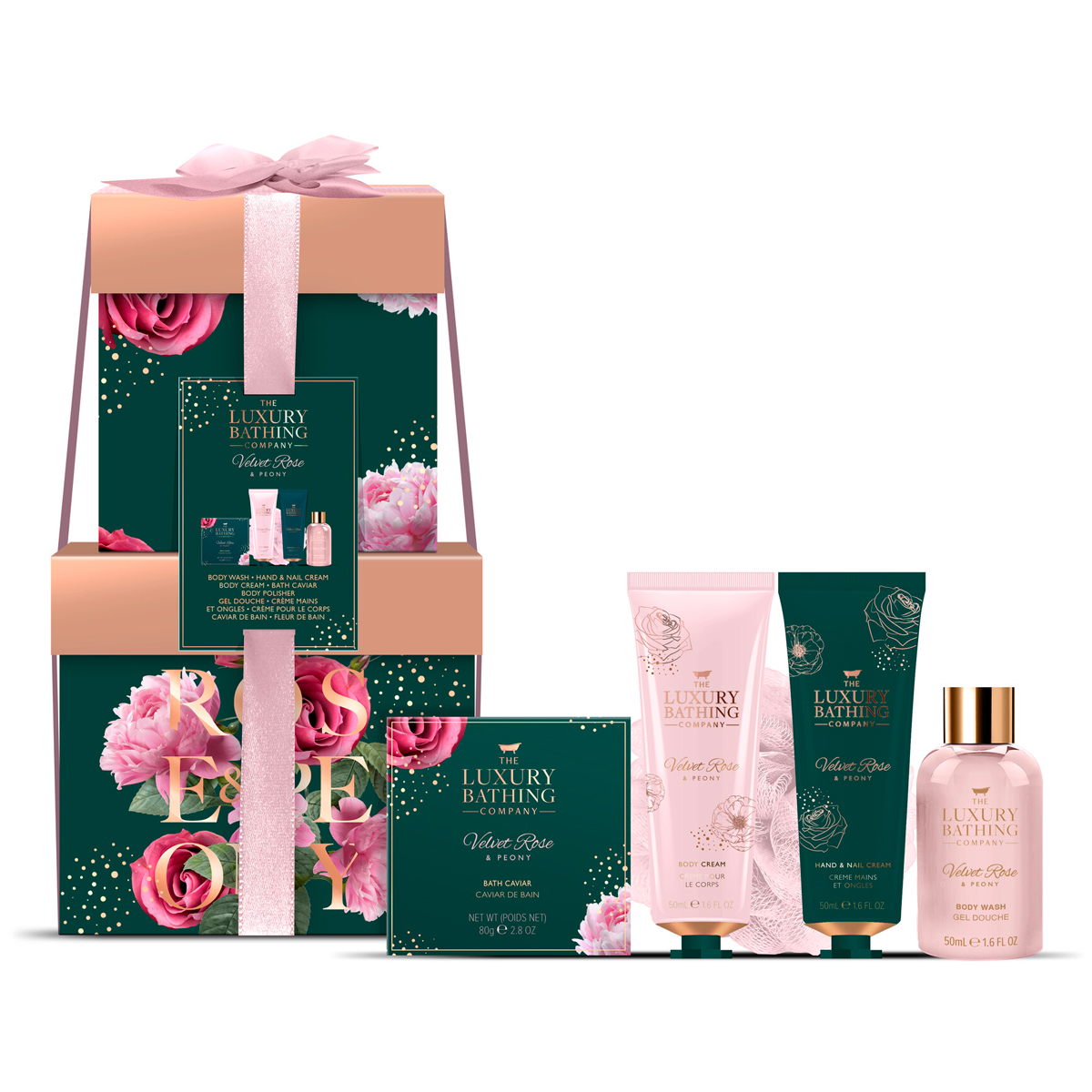 

Подарочный набор The Luxury Bathing Company Полная коллекция Бархатная роза и пион