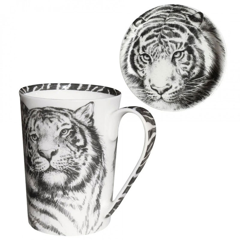 Кружка с крышкой Taitu Wild Spirit Tiger Taitu 12-1-4-C, цвет белый - фото 2