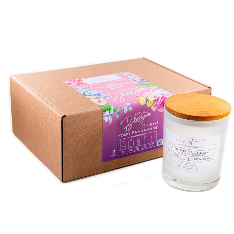 

Набор для создания свечи с деревянным фитилем Stella Fragrance Wood Wick Candle Spring Blossom