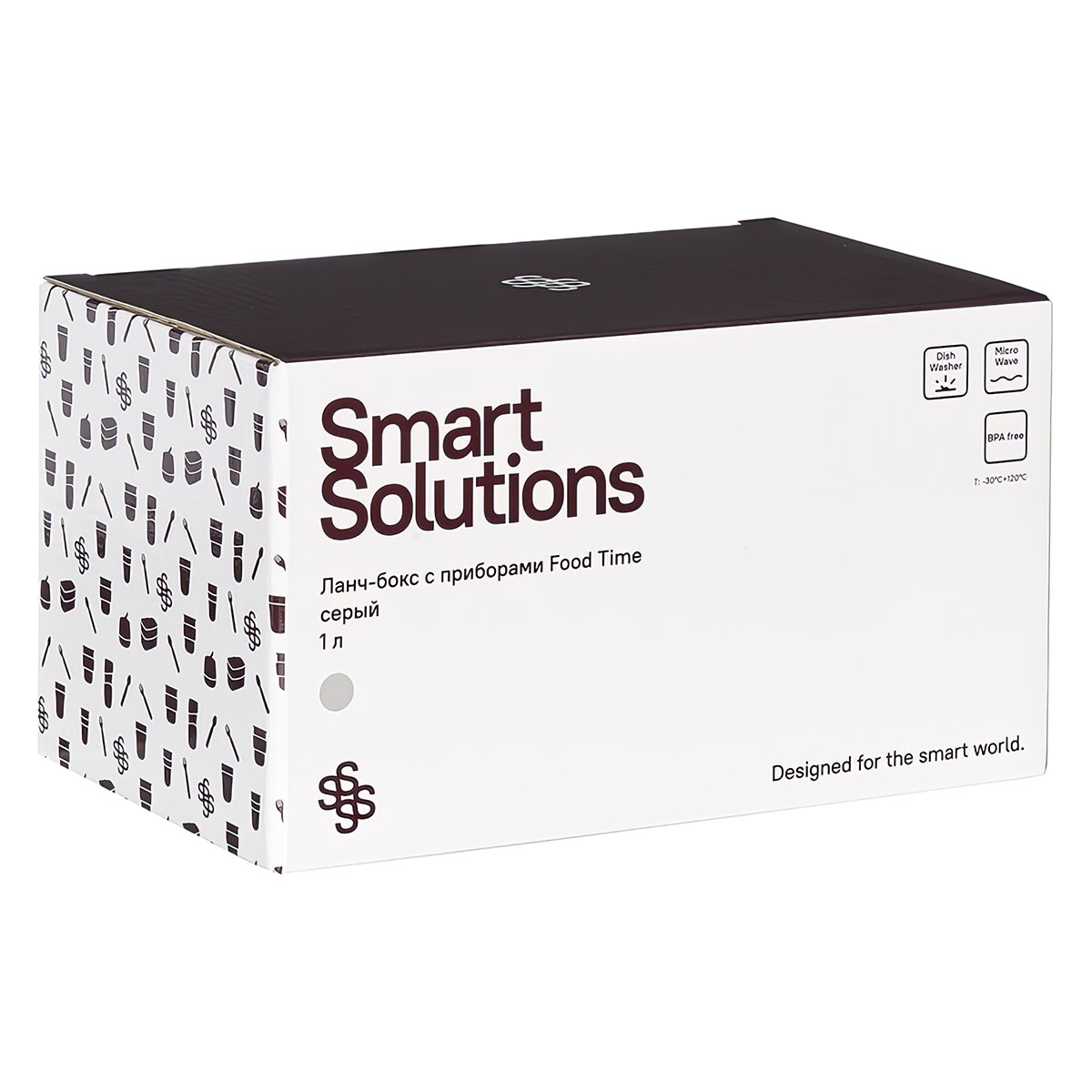 Ланч-бокс с приборами Smart Solutions Food Time, черный Smart Solutions SS-LBDL-PP-BLK-1 - фото 5