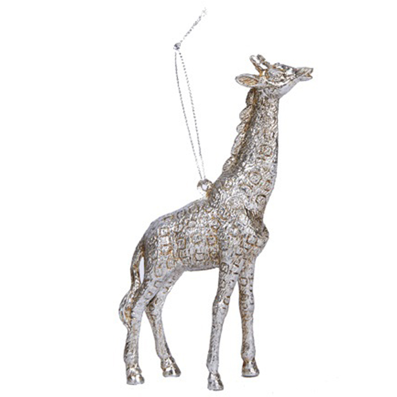 

Елочное украшение Hogewoning Christmas Baubles Silver Жираф, Серебряный