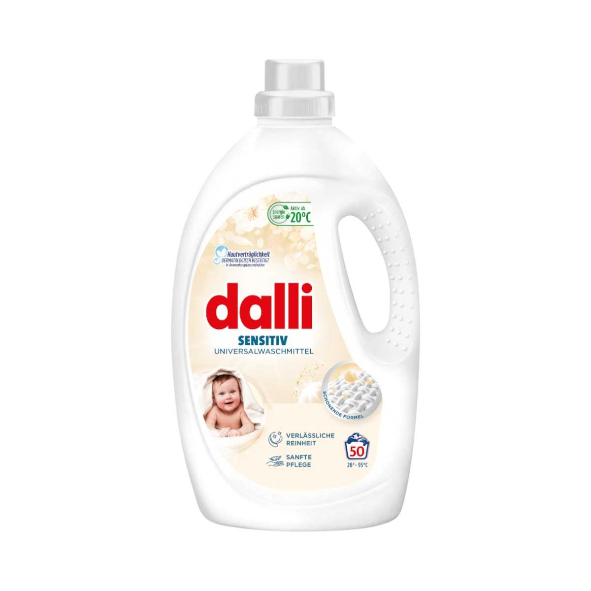 Гель для стирки и ухода за белым и цветным детским бельем Dalli Sensitiv 2,75л