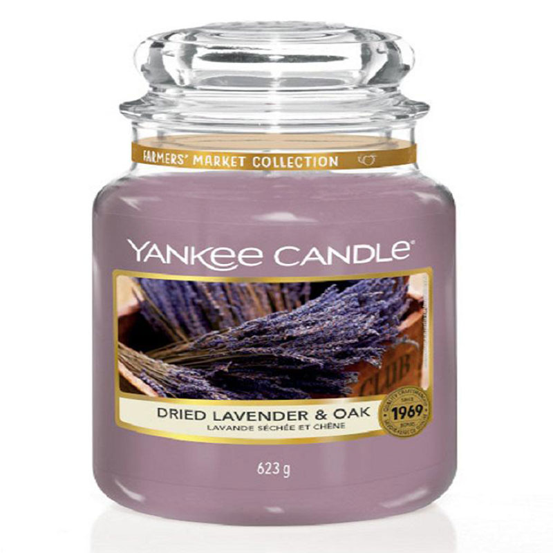 

Свеча большая в стеклянной банке Yankee Candle Кора дуба и лаванда, Сиреневый