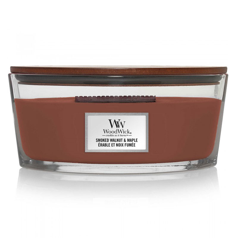 

Свеча эллипс Woodwick Копченый орех и клен, Коричневый
