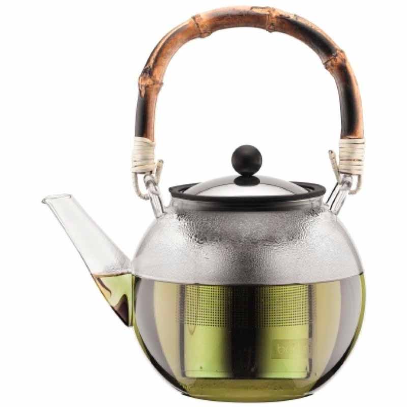 

Чайник заварочный с фильтром 1,5л Bodum Assam, с бамбуковой ручкой, Прозрачный