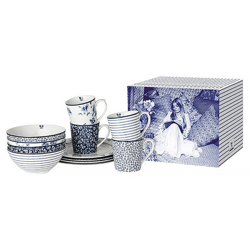 Набор чайно-столовый Laura Ashley Blueprint, 12 предметов Laura Ashley 180341, цвет белый
