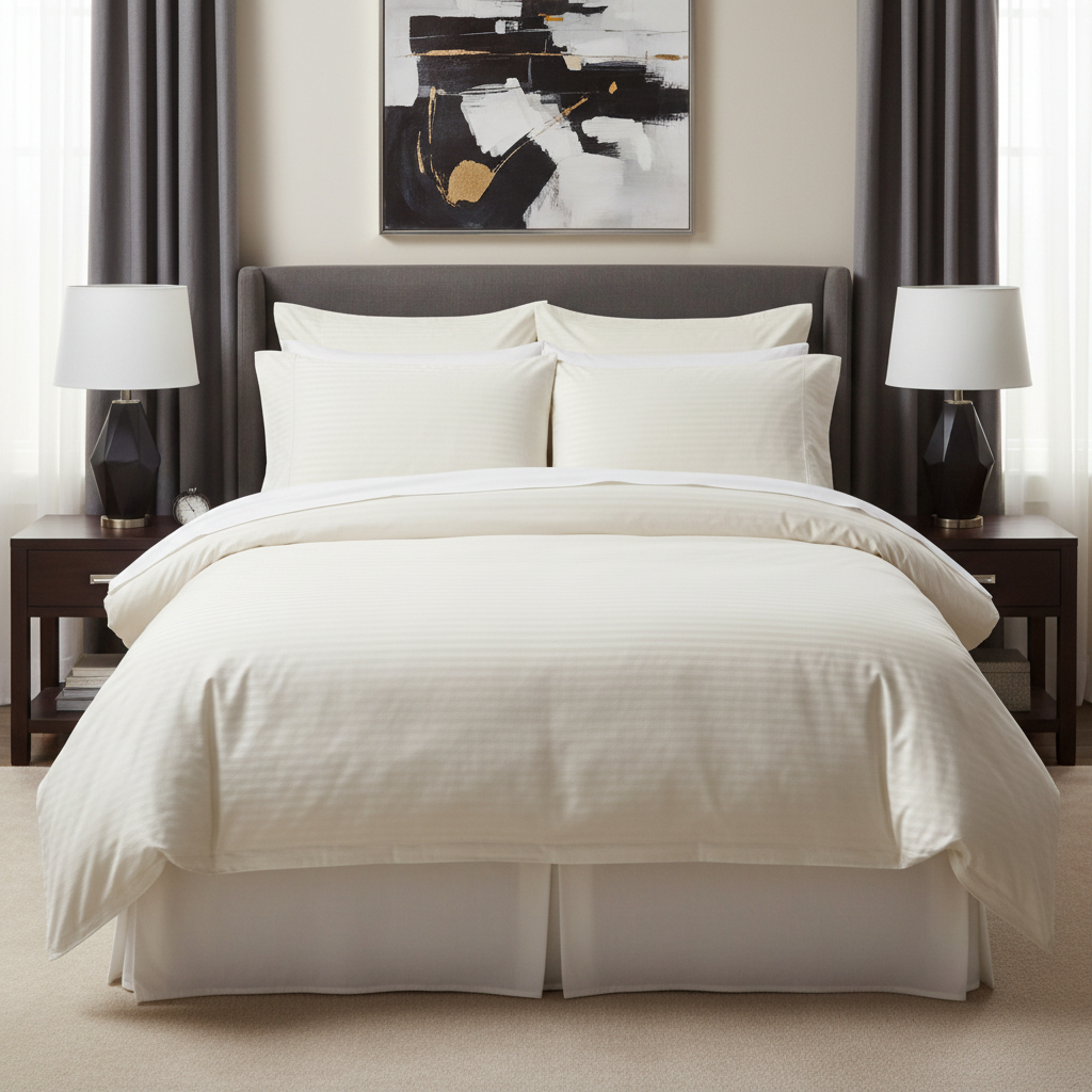 Комплект постельного белья семейный Lameirinho Jacquard Stripes 37180₽