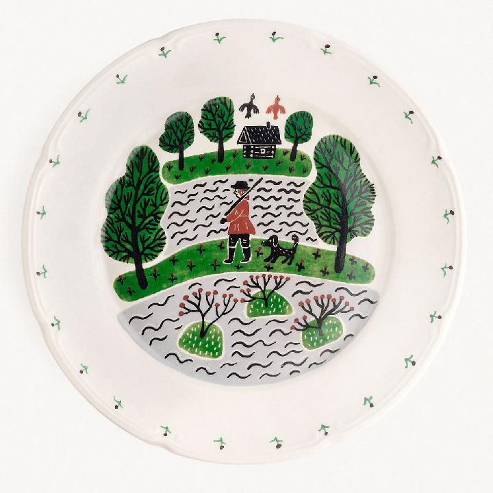 Тарелка обеденная Дымов Керамика Огород Уткина Охота