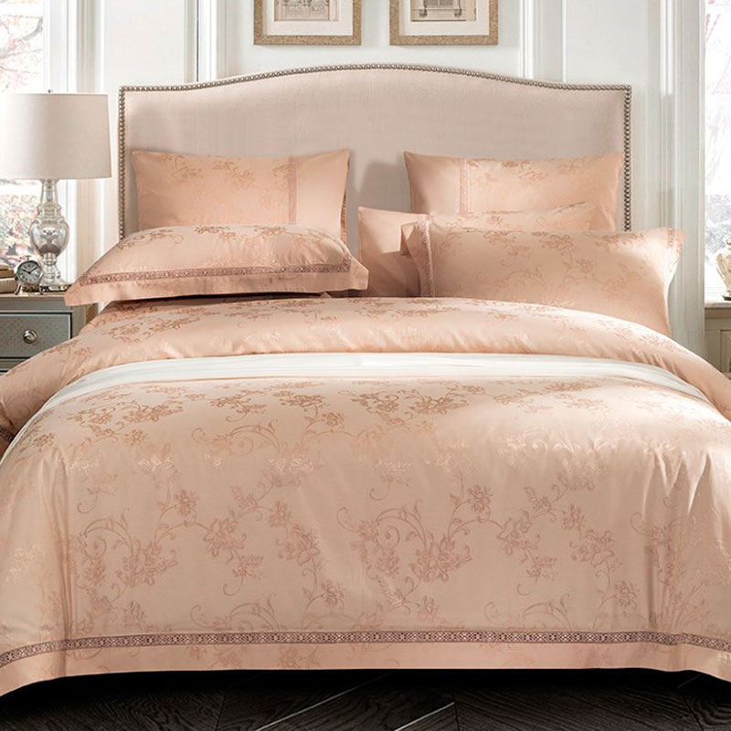 Комплект постельного белья евро Asabella, песочно-розовый кпб вишенка розовый р 2 0 сп евро