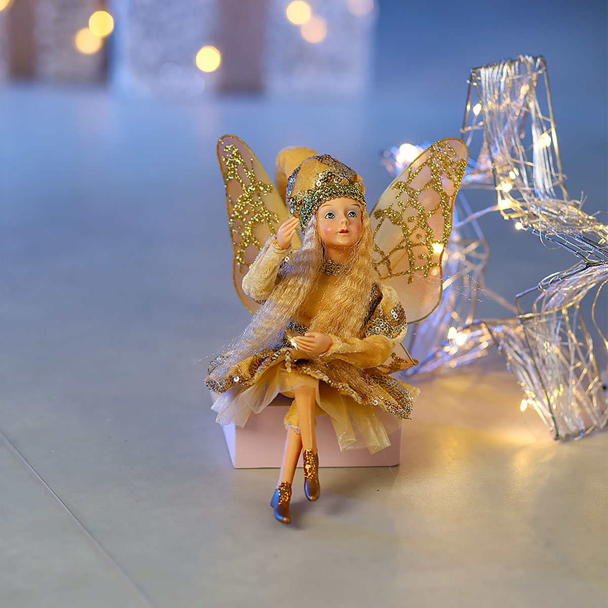

Сувенир Miland Эльф в золотом костюме с крыльями, 35см