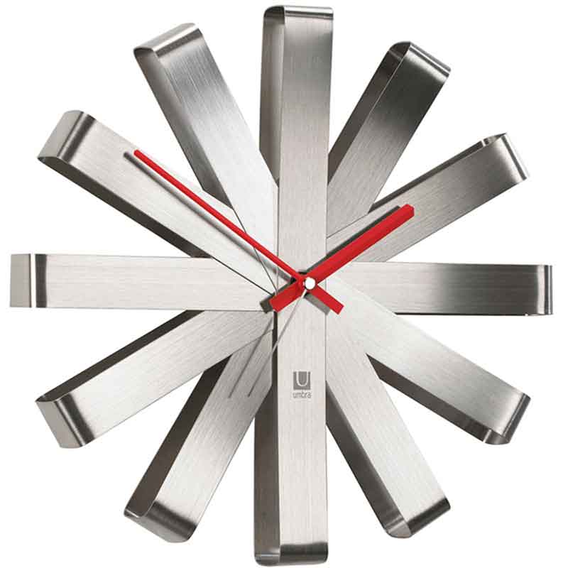 Часы настенные Umbra Ribbon Umbra 118070-590, цвет серебристый
