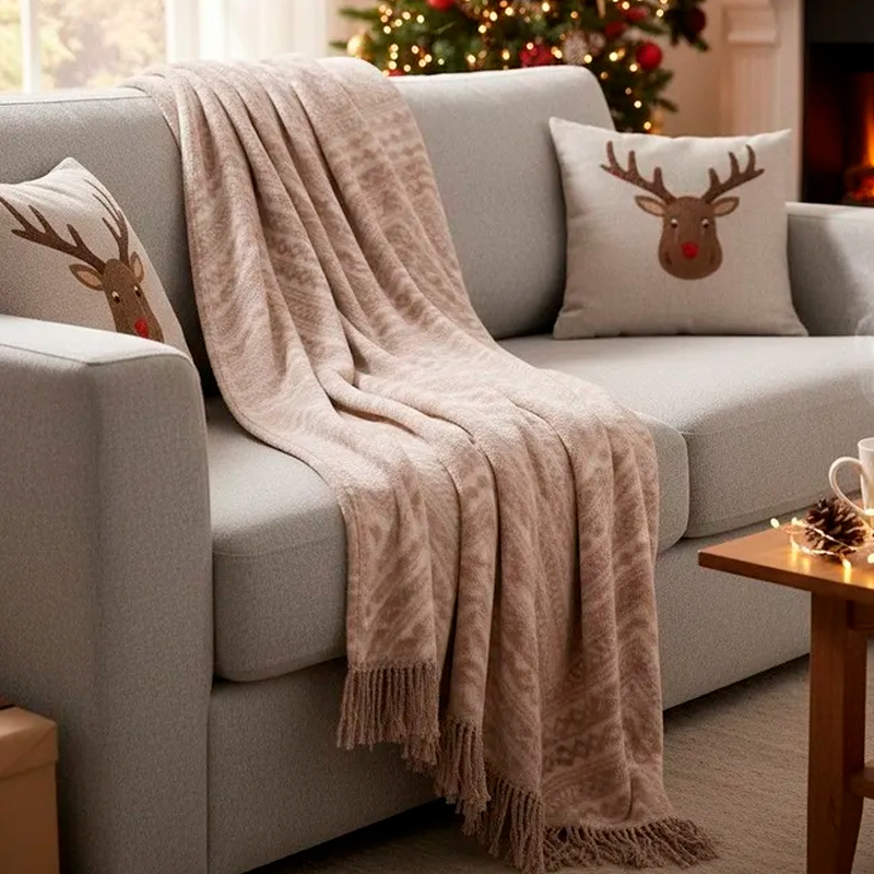 

Плед 200x220см Pappel Cotton бежевый