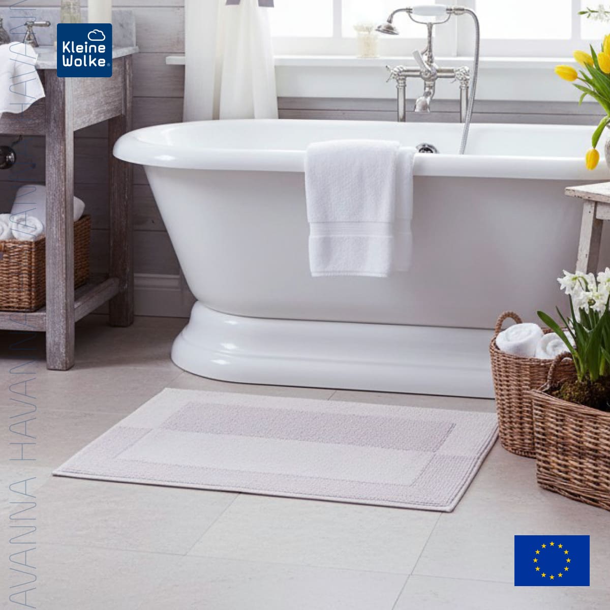 Коврик для ванной 55x65см Kleine Wolke Havanna серебряный 7080₽