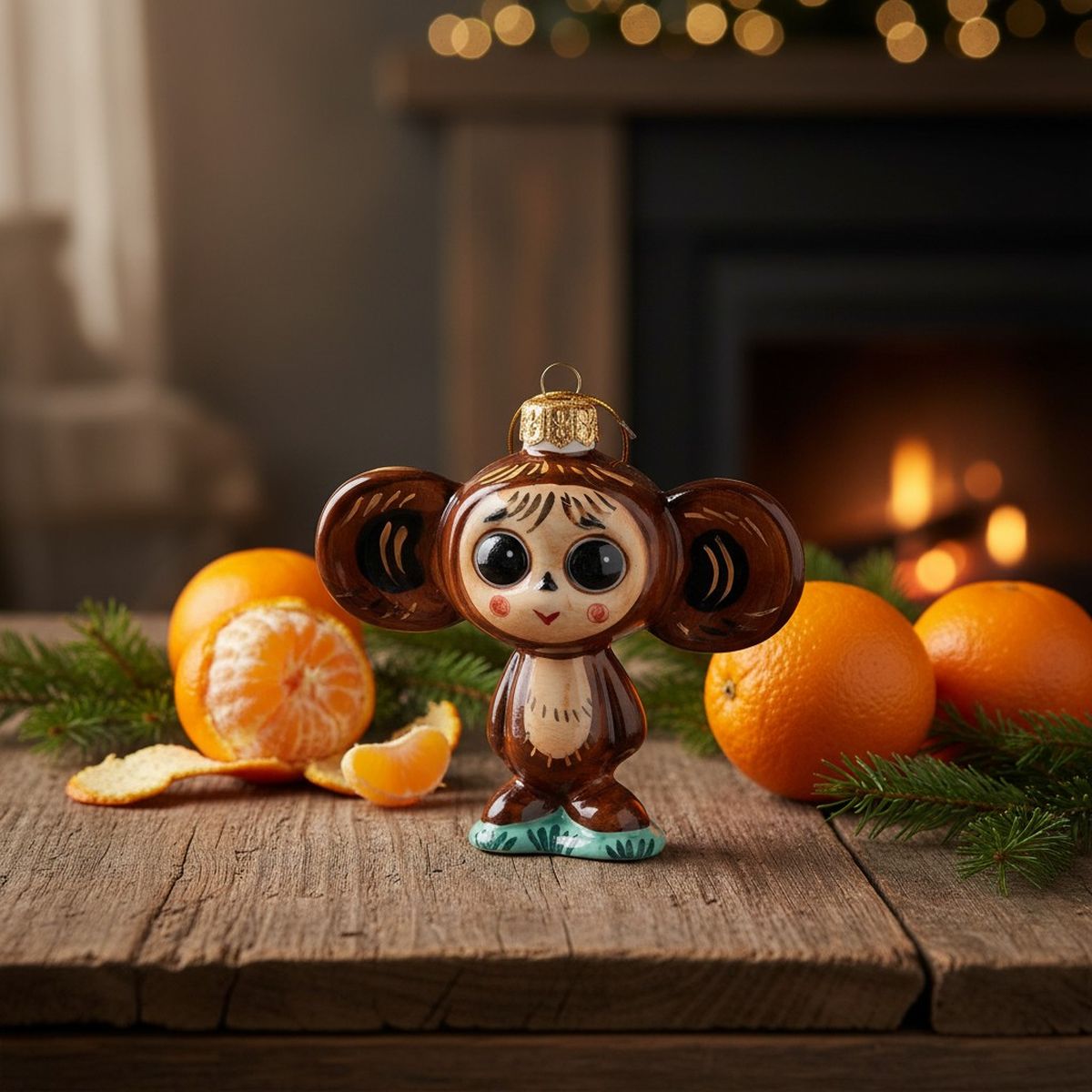 Елочная игрушка Лефортовский фарфор Чебурашка