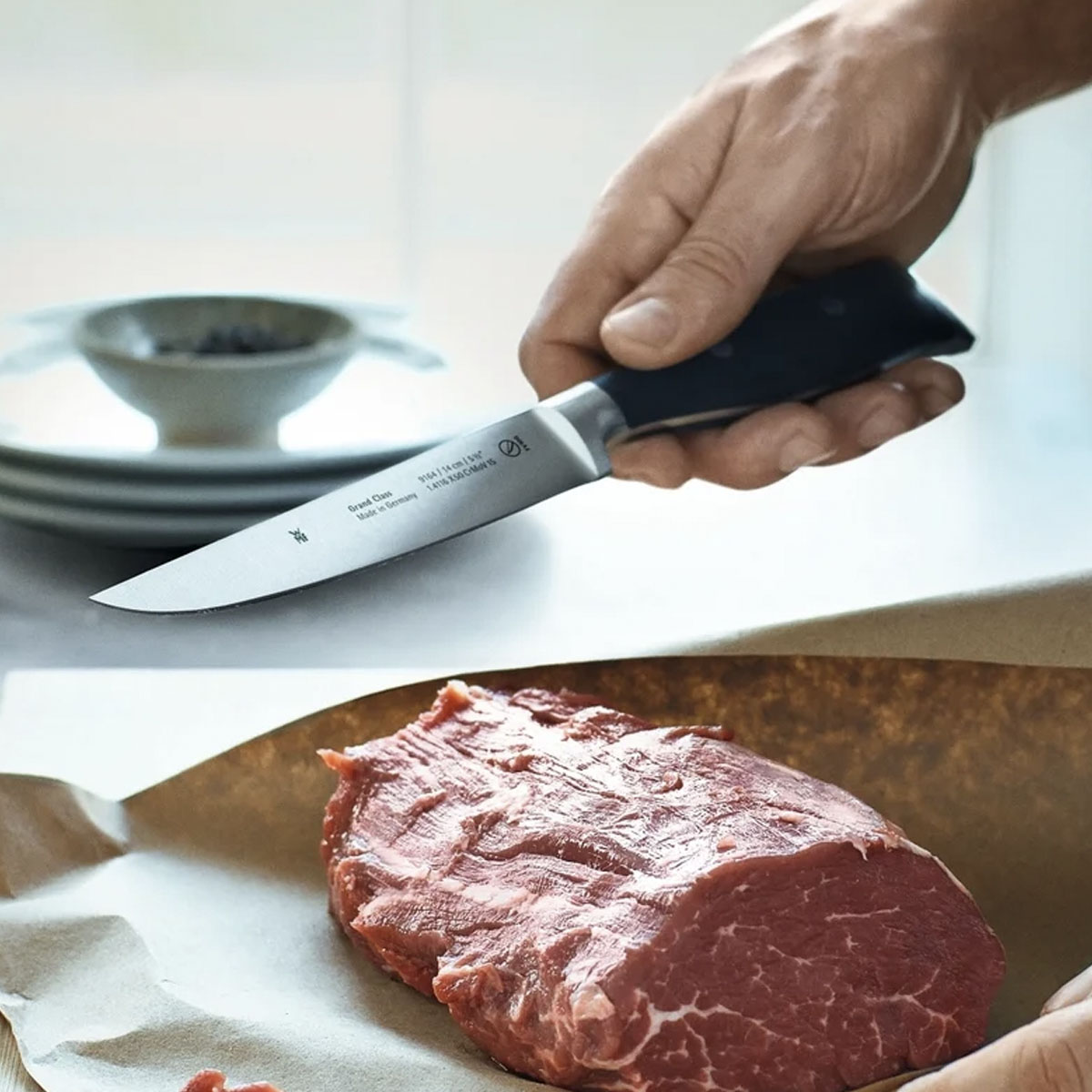 Нож универсальный WMF Grand Class 14см доска для нарезки и подачи стейка и овощей 30 х 20 см массив дуба