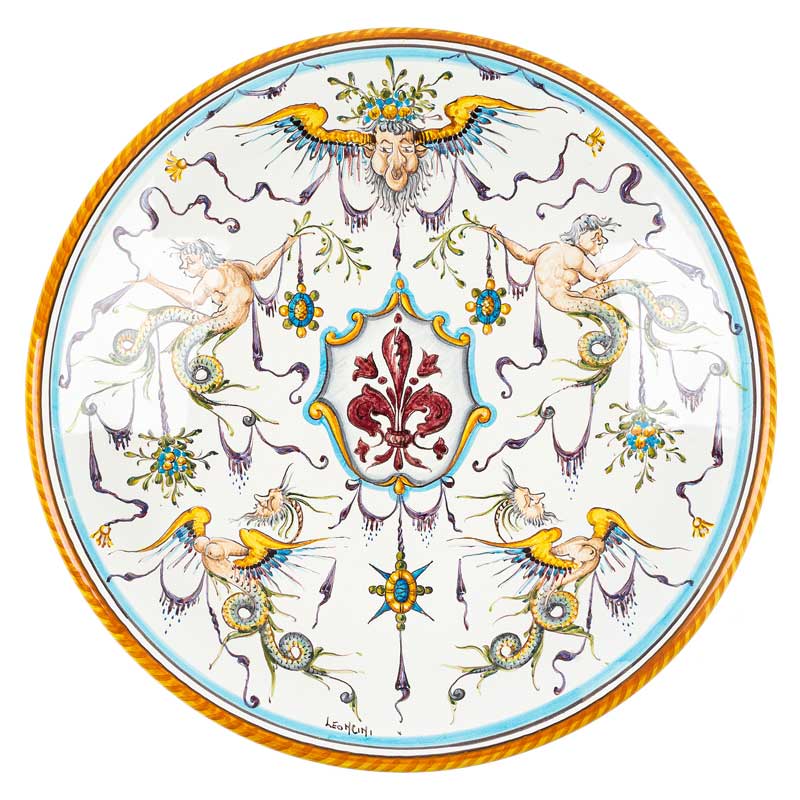 Тарелка 23см Leoncini Флорентийские лилии Leoncini RG111H-34, цвет разноцветный
