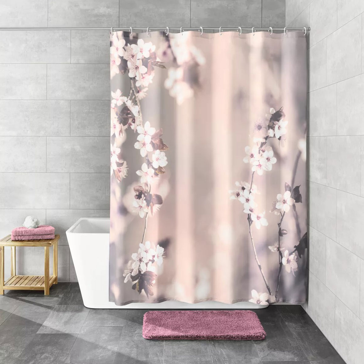 Штора для ванной комнаты Kleine Wolke Blossom Clove 240x180см Kleine Wolke 5956401352, цвет розовый - фото 1