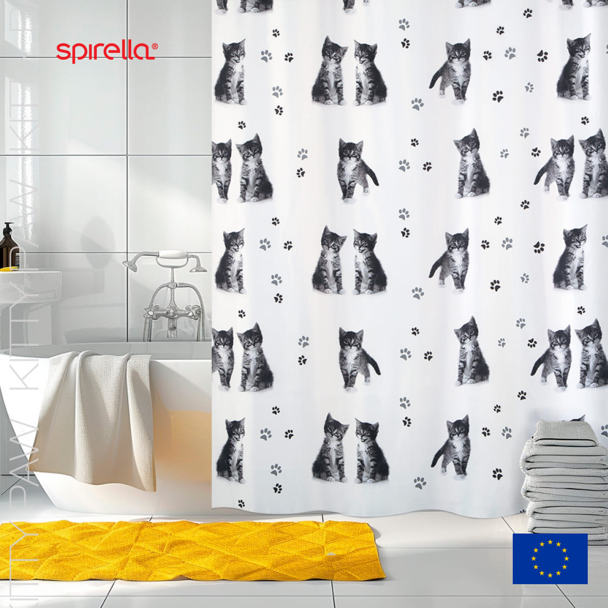 

Штора для ванной Spirella Kitty Paw